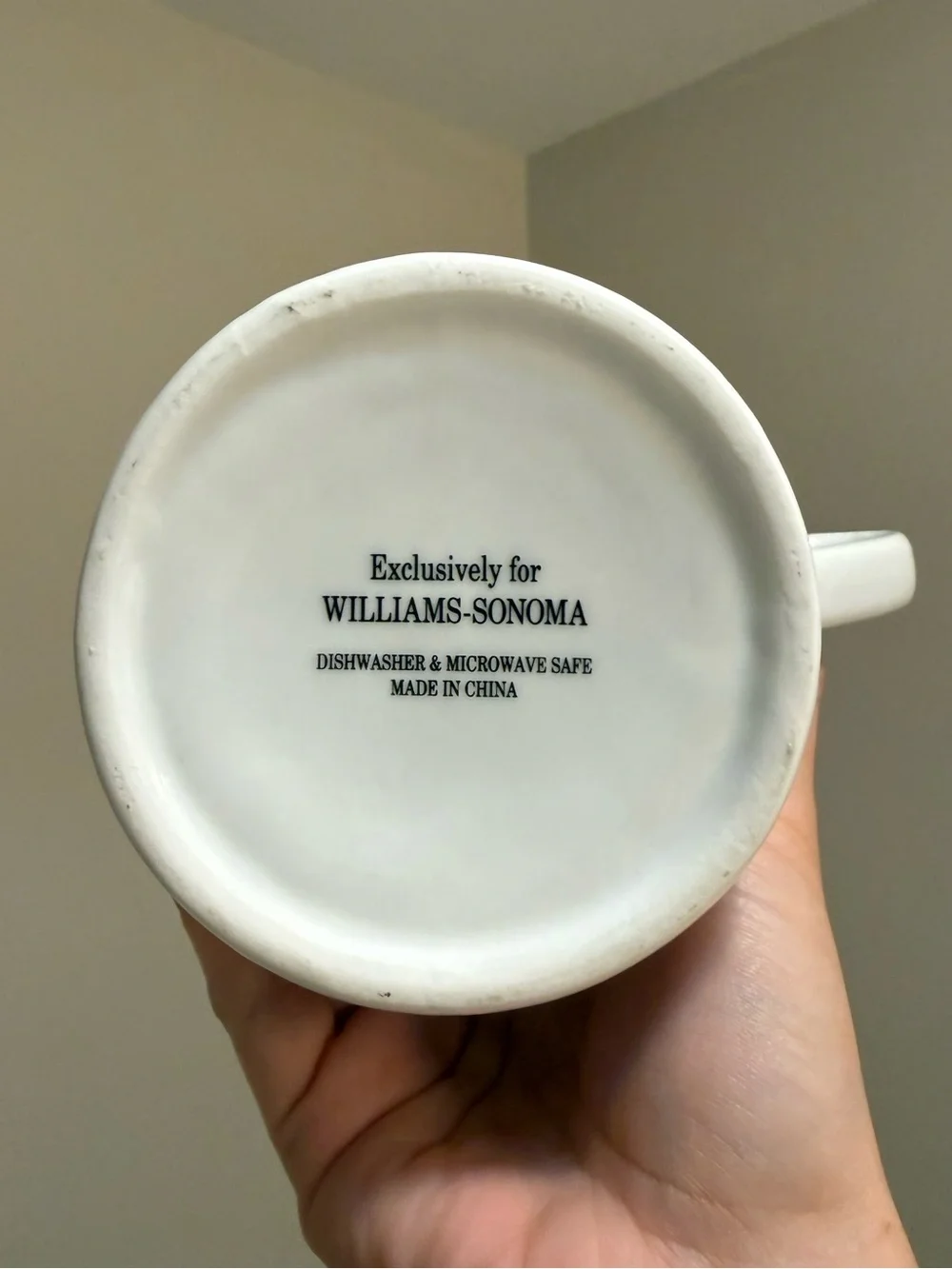 Williams Sonoma White Ceramic Monogram Letter L Coffee Tea Mug
